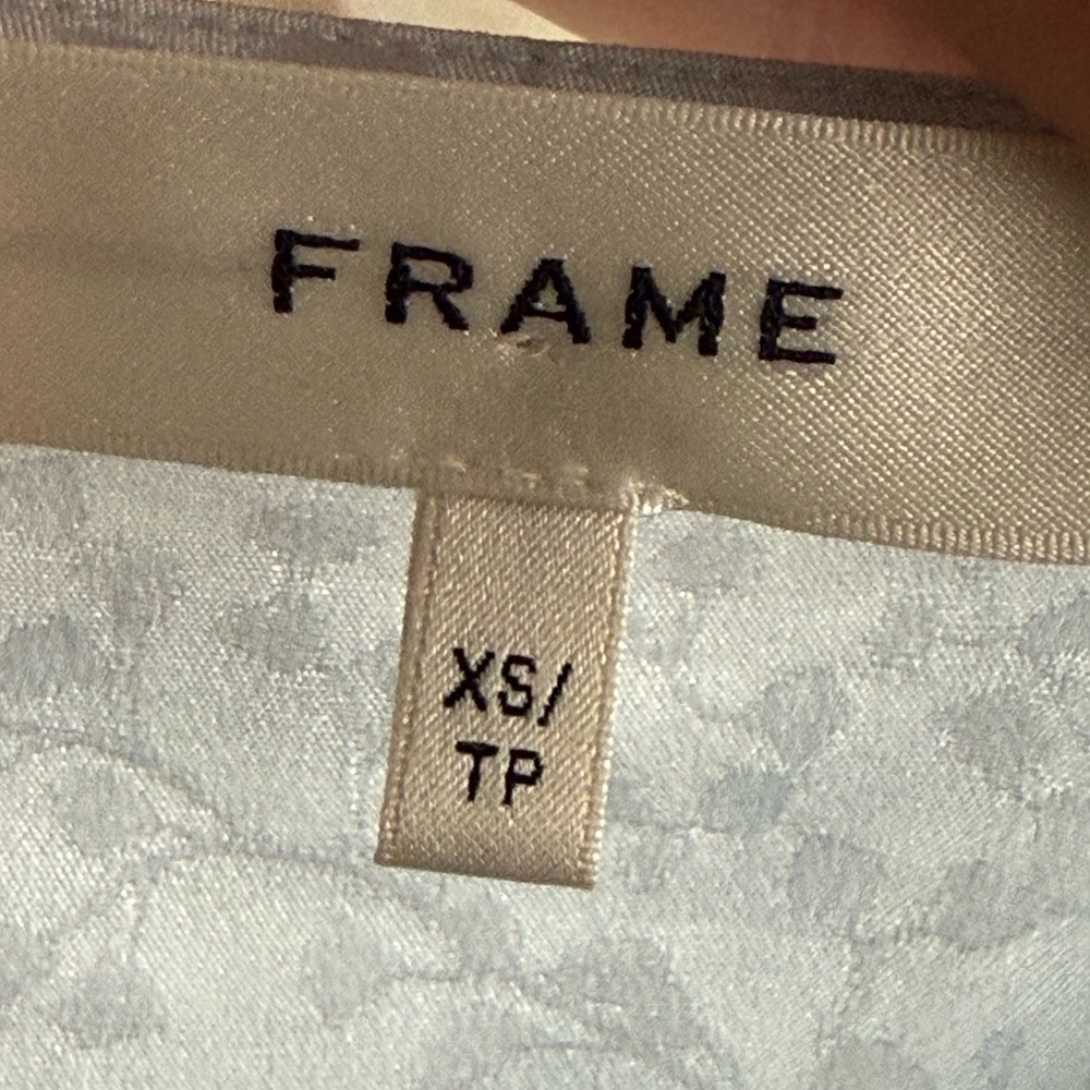 Frame Ruched silk-jacquard top in Light Blue - Picture 5 of 8